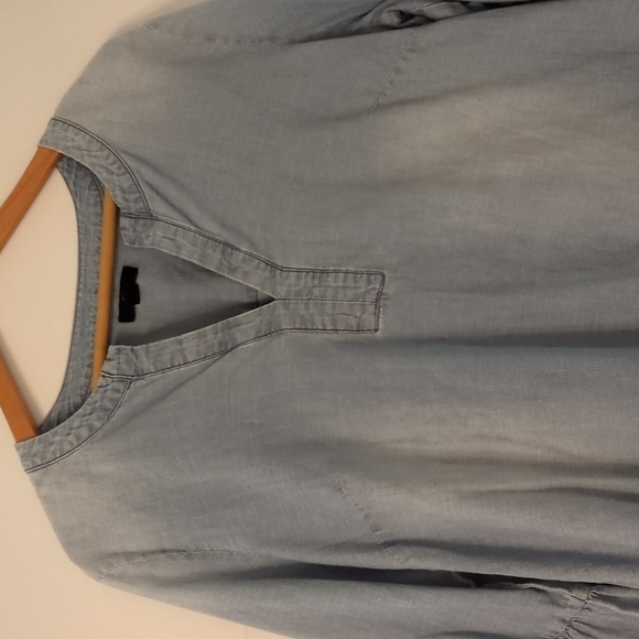 J Crew Lightly Distressed Peasant Cotton Boho Coastal Blouse Sz L - Picture 2 of 6